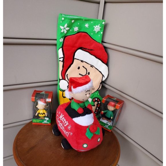Bundle Peanuts Christmas Motor Car, Bobblehead, Stocking, Clip on Sears CVS 2012 - Picture 1 of 16